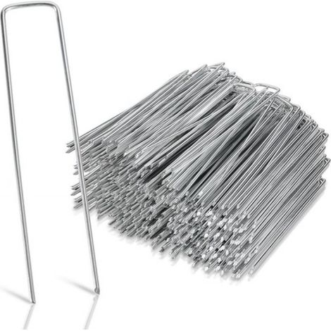 100 pinces à gazon artificiel, pinces à racines, 2,5 cm de large et 15 cm de long (1/5)