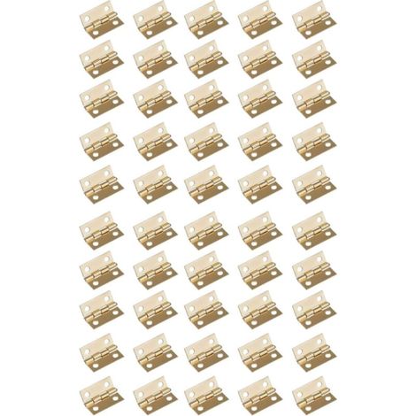 XEPHO Charnières Miniatures 60 Piéce Mini Charnières Rétro Petites Charnières Charnière pour boîte à bijoux avec 240 Vis, 10mm8mm, Doré