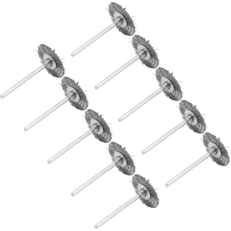10 pièces Brosses à Fil Métallique pour Perceuse, Outil de Nettoyage et Polissage en T