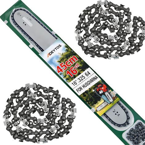 Führungsschiene für Benzinsäge + 2x Ketten 45cm 16'' 64 1.5 325 (1/5)