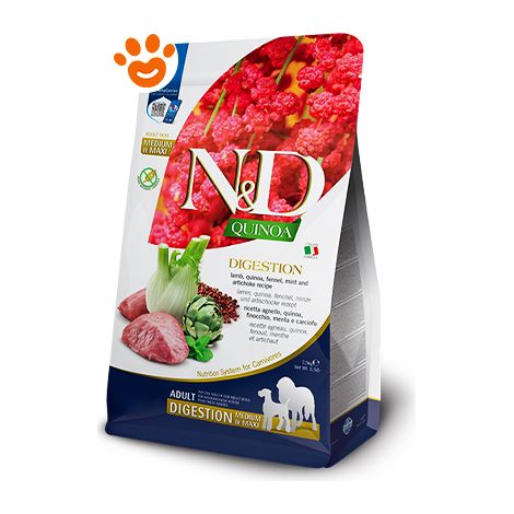 Farmina Dog N&ampD Quinoa Digestion Adult Medium Maxi Agnello  - Farmina Dog N&ampD Quinoa Digestion Adult Medium Maxi Agnello - Sacco Da 2,5 Kg