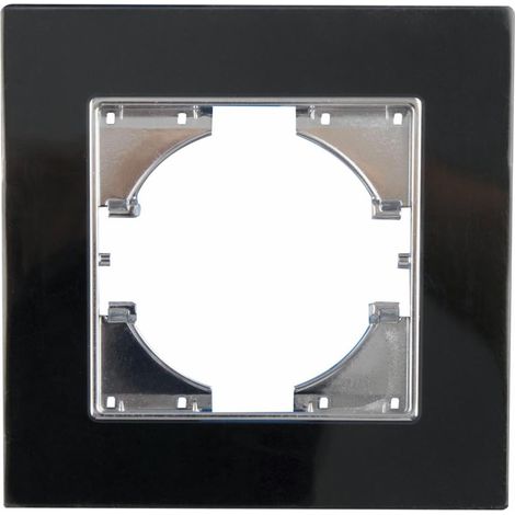 Interrupteur encastré - Verre noir, design élégant, 1 élément, installation facile, compatible avec les systèmes électriques standard, haute durabilité