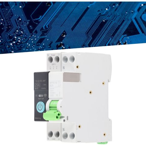 Disjoncteur miniature intelligent WiFi TONGOU 1P+N 25A avec compteur 230V, télécommande, pour maison connectée (1/5)