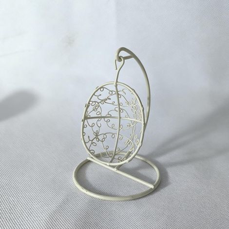 Mini fauteuil suspendu en fer, panier suspendu en métal, meubles de jardin, balançoire, chaise suspendue, décoration pour jardin, bureau, fenêtre, étagère, ornement, décoration de table (panier (1/4)