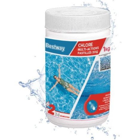 Bestway Chlore Multiactions - Pastilles 20g Boîte de 1kg