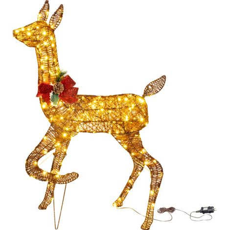 Weihnachtsdekoration MagicHome, Hirsch/Reh, Metall/Schnur, 200xLED warmweiß, 0.9 m (1/2)