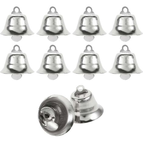 Lot de 20 petites clochettes en métal de 2,1 cm, décorations de Noël, pendentifs, bijoux, ornements pour sapin de Noël et loisirs créatifs (argenté)-2.10X2.10X2.00CM-Silver (1/3)