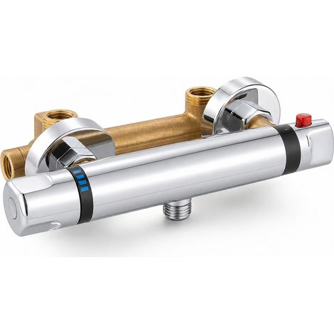 Miscelatore doccia da incasso in ottone termostatico 38 °C antiscottatura (1/5)