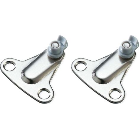 2x Montagehalterungen für Duo-Hebebänder, vernickelter Stahl, für Küchenschränke, Türen und Möbelöffnungs- und -schließmechanismen. (1/2)