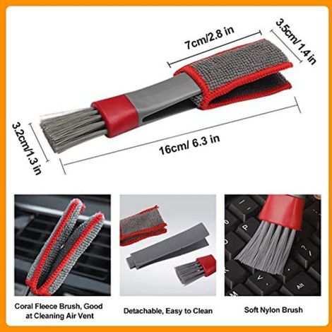 Kit Nettoyage Voiture Interieur, 2pcs Pinceau Detailing Auto Pinceau Nettoyage Voiture Brosse Voiture Intérieur Pinceau de Détai (1/5)