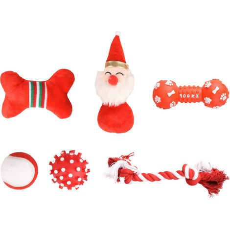 6 Jouets dans une chaussette pour Noël, jouet pour chien - Flamingo