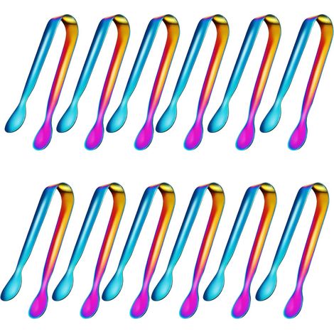 12 pinces à sucre en acier inoxydable 304 de qualité alimentaire (couleur)-AquaForge (1/5)