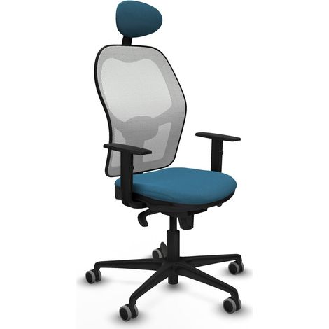 Sedia Ufficio con Poggiatesta Jorquera Piqueras y Crespo 1D036G1 Bianco Verde petrolio (1/5)