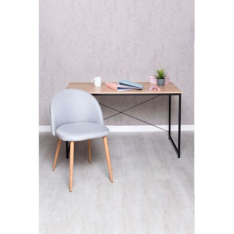 Conjuntos de mesa y sillas - Conjunto Escritorio Dek y Silla Vint Tela - Gris claro (1/5)