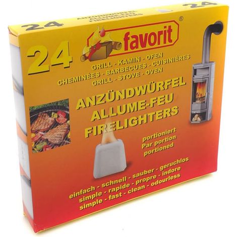 Favorit Anzündwürfel einzeln portioniert im Tray 24 Stück Grillanzünder & Holzkohle (1/2)
