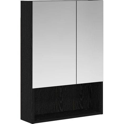 Maison Exclusive - Badezimmerspiegelschrank Schwarz Eichen-Optik