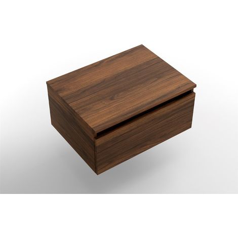 Set DOMUS 600 Schrankelement wandhängend 1 Schublade und Waschtischplatte NUSSBAUM (1/3)