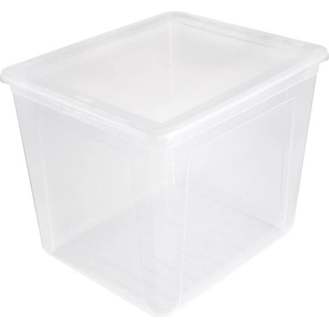 Boîte de rangement transparente en plastique 39 x 33,5 x 35 cm – Système de ventilation breveté – Capacité 30 l – Empilable et facile à nettoyer – Zanvic (1/5)