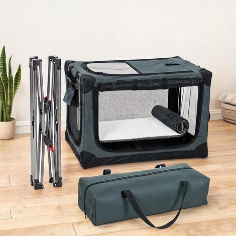 Caisse de transport pour animaux coloris vert 76 x 54 x 54 cm (1/5)