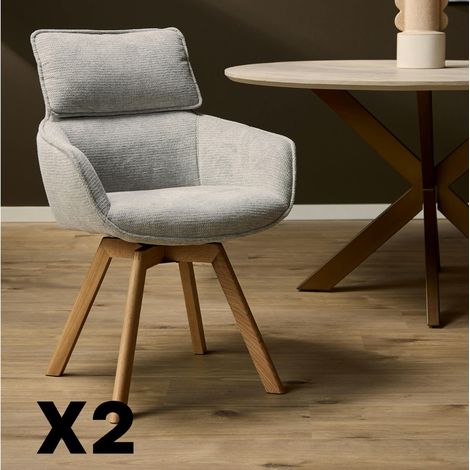 Chaise scandi pivotante taupe (lot de 2) CORTINA