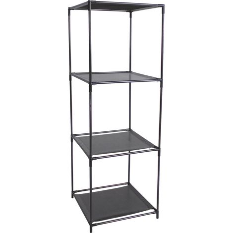 Etagère cube modulable 3 cases – Dimensions L. 34,5 x l. 34,5 x H. 104 cm – Structure métal avec plateaux en toile – Personnalisable – Urban Living