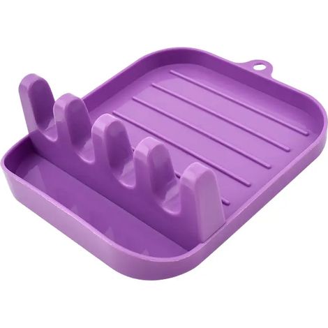 1-teiliger Küchen- und Haushalts-Topfdeckelhalter - Spatelhalter - multifunktionaler, leicht zu reinigender Suppenkellenhalter - Küchenaufbewahrungsregal (lila)