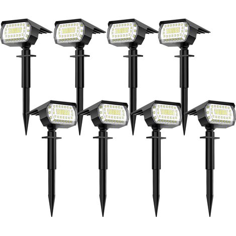 Lot de projecteurs solaires, LED haute luminosité, blanc froid, étanche IP65, pour jardin, pelouse, allée (1/5)