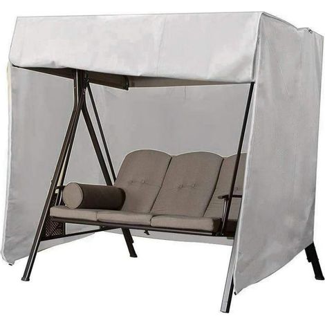 Housse de protection pour balancelle de jardin, imperméable, Oxford, anti-UV, pour l'extérieur (gris, 223 × 152 × 183 cm) (1/3)