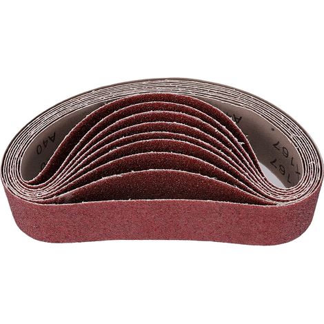 Bande Abrasive en oxyde d'aluminium, 533x50mm, grain 40, alumine fondue marron, ponçage pour le travail du bois, polissage des métaux, 10 pièces (1/5)