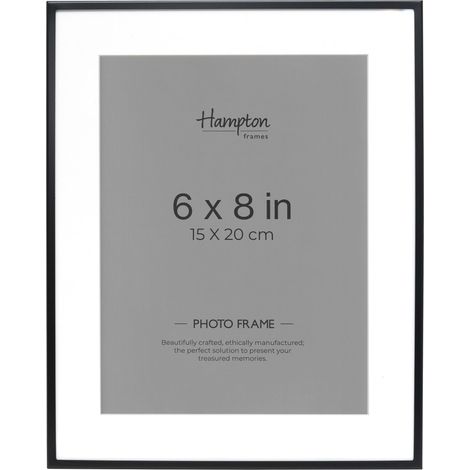 Cadre photo de 15 x 20 cm, noir mat, profil étroit, support biseauté, autoportant ou affichage mural, cadre de décoration d'intérieur classique (1/5)