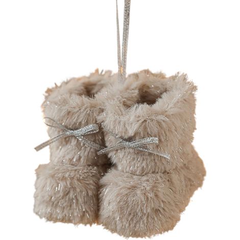 Elegante ornamento per calza di Natale, colore grigio.