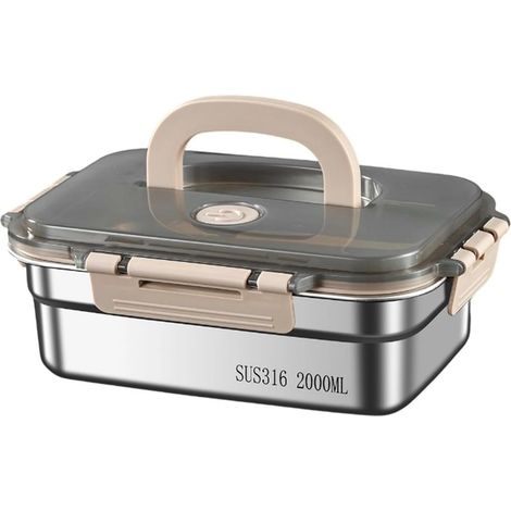 Boîte à bento PANGBOER en acier inoxydable étanche avec couvercle (1/5)