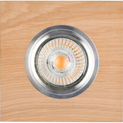 Einbaustrahler eckig Holz GU10 2700 K 320 lm Modern Einbaulampe (1/3)