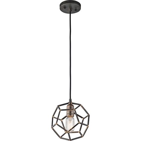 Suspension Rocklyn acier brut E27 Ø20,3 100W Kichler (1/5)
