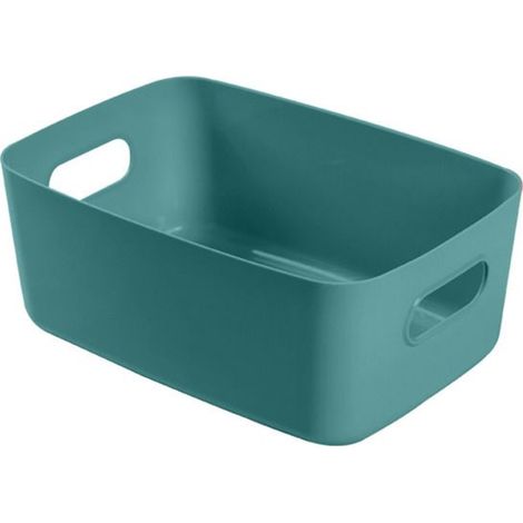 1 panier de rangement bureau, grand format vert, design antidérapant en PP durable, pour organisation bureau et cosmétiques