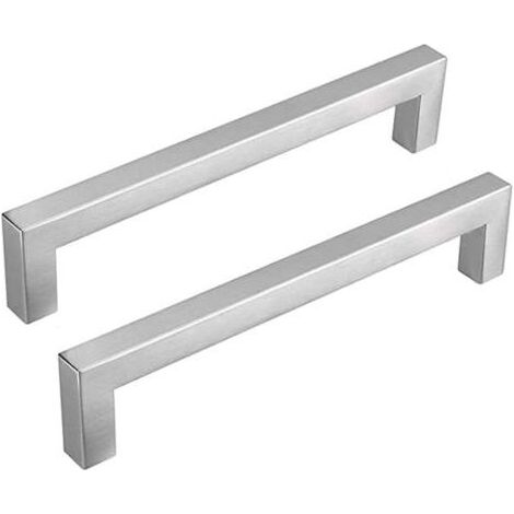 Lot de 10  Poignées Meuble Cuisine Inox Poignées Placard Cuisine -LSJ12BSS128 Poignées Cuisine Argenté Nickel Brossé en Acier Inoxydable Entraxe 128mm (1/5)
