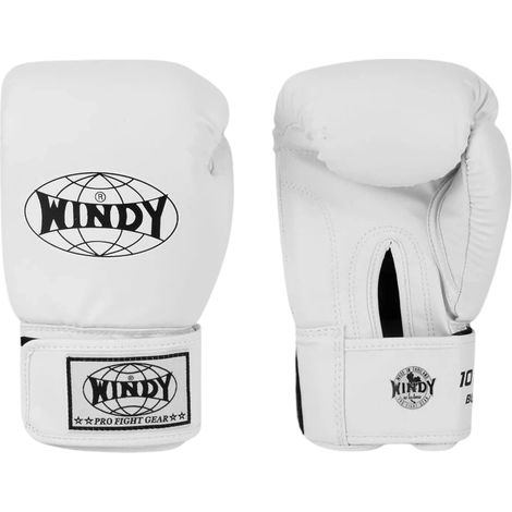 Guantoni da boxe Windy Classic in pelle sintetica, colore bianco, 10 oz. (1/5)