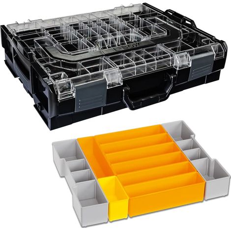 Sortimo Systemkoffer L-Boxx 102 schwarz mit transparentem Deckel + Insetboxen F3 (1/5)