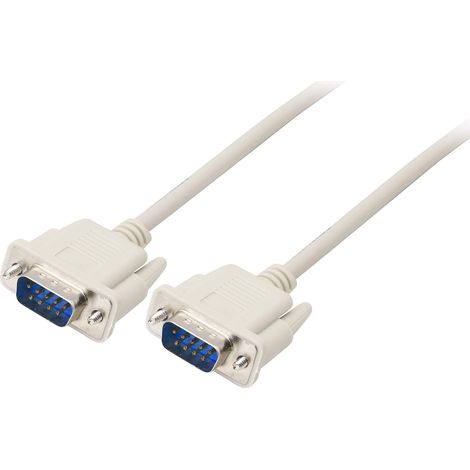 Câble Série DB9 RS232 Mâle vers Mâle - 1 Unité - PVC et Connecteurs Nickelés - Extension Modem Nul Croisé - PC et Imprimante - 150 cm (1/5)