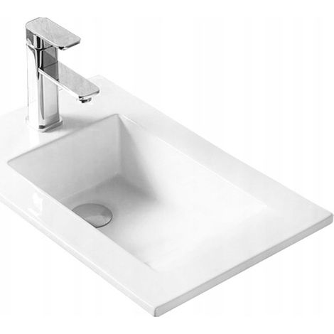 Lavabo de encastrar cerámico 34x55x16 cm, Blanco