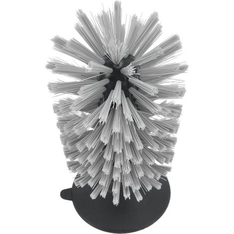 Brosse à verre en nylon ABS, design vertical, non toxique, avec ventouse, pour verres, gobelets et bouteilles d'eau (noir) (1/5)