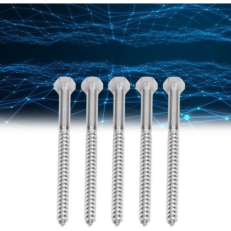 Vis autotaraudeuses hexagonales extérieures semi-filetées en acier inoxydable 304, livrées dans un sachet jaune, M8120 mm (1/5)