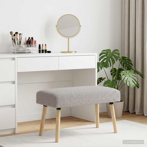 vidaXL banc Uni Gris clair 80 x 40 x 46 cm Bouclé (1/5)