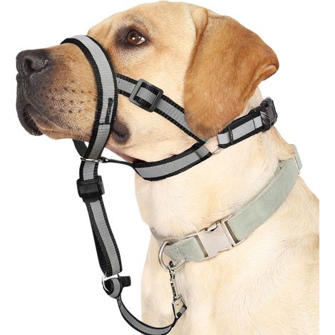 Collier de tête réfléchissant, Collier Anti-Traction pour Grands Chiens, Laisse muselière Anti-Traction pour Chiens de Grande Taille, Licol Souple réglable, Laisse de Nez pour Un contrôle Facile Lors (1/5)