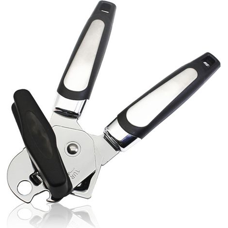 Abrelatas manual multifuncional de acero inoxidable, cortador de latas, abridor de botellas, ayudante de cocina. (1/5)