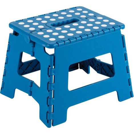 ARREGUI Kleiner Klapphocker, Falthocker für Kinder und Erwachsene, Faltbarer und Tragbarer Klapphocker, 150 Kg Belastbarkeit, Hocker für Küche, Bad, Camping, Garten, 27 cm hoch, Blau TB-027-A