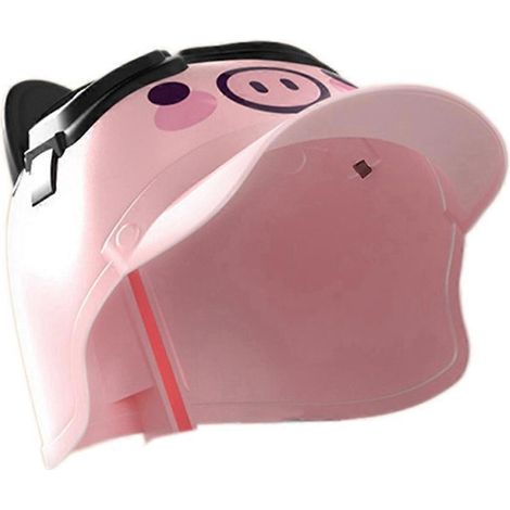 Support de casque de moto/vélo électrique/petit modèle de dessin animé, cochon rose (1/5)