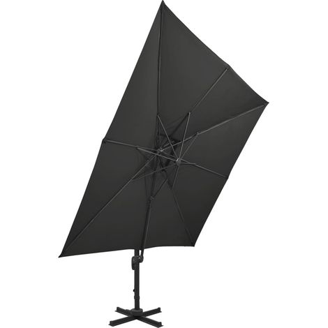Maison Exclusive - Ampelschirm mit Lüftung 300x300 cm Schwarz