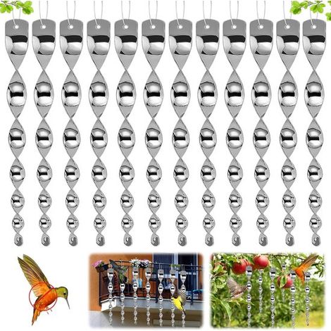 12 reflektierende Vogelabwehrstäbe (30 cm) – 360-Grad-Tauben- und Schädlingsabwehr für Balkon und Obstbäume (1/5)