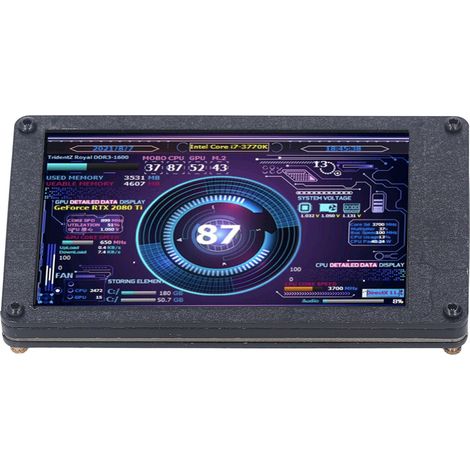 USB-Mini-Bildschirm mit einstellbarer Helligkeit, 3,5 Zoll IPS-Display, Temperaturanzeige für Computer (CPU, RAM) für Windows mit Ellbogenanschluss (1/5)